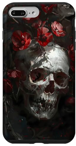 Skull Floral Dark Aesthetic Case for iPhone 7 Plus/8 Plus