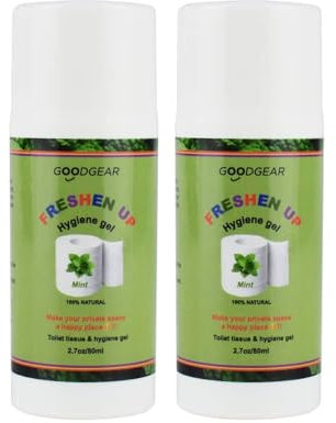 Goodgear Unisex Toilet roll and Intimate hygiene gel|160ml|Sports & outdoors moisturising cleanliness|Soothing Anti-itching Comfort|Create Flushable Wipes|pocket size 80ml per bottle(Mint)