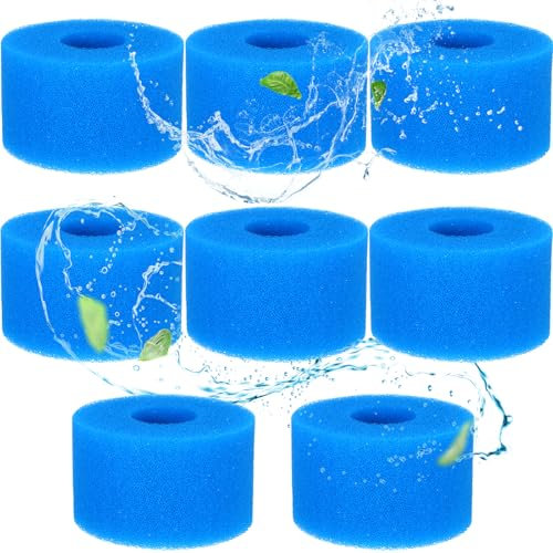 ITMNMNL Éponge Filtrante Type S1,Lot de 8 Filtre Spa S1 Mousse,Cartouche Filtrante Réutilisable,Mousse a Filtre pour Piscine,Piscine Réutilisables et Lavables, Filtre en Mousse pour Spa, Piscine