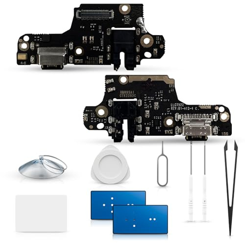 ExtKry Puerto de Carga Repuesto para Xiaomi Redmi Note 9S/Note 9 Pro Conector de Carga Charger Port Conector con Auriculares Jack Micrófono + Kit de Reparación