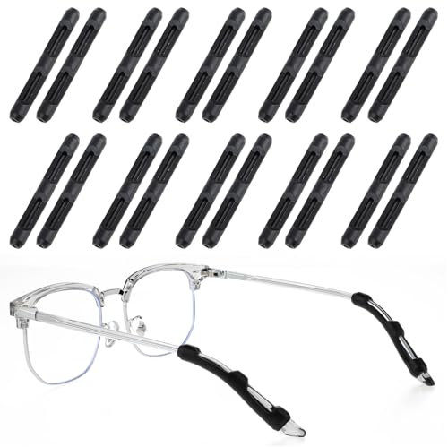 Hpmjz 20Pcs Eyeglass Ear Cushions Soft Silicone Glasses Ear Grippers Temple Tips Anti Slip Sunglasses Grip Pads Comfort Eyeglasses Ear Hook Eyeglass Arm Sleeve Retainer For Spectacle Reading Eyewear