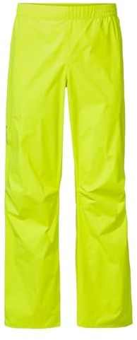 VAUDE Regenhose Herren Drop Pants lI, wasserdichte Outdoorhose für Fahrrad, leichte Überhose, atmungsaktive Fahrradhose, schnell überziehbar - neon Yellow/neon Yellow, M