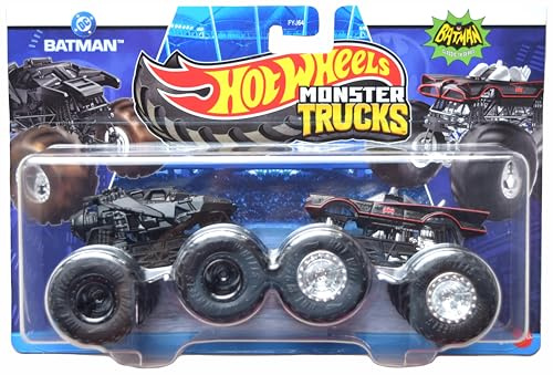 Hot Wheels Monster Trucks Dark Knight Vs Classic TV-Serie, Demolition Doubles Maßstab 1:64, Druckguss