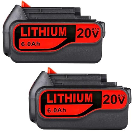Battery Replacement for Black and Decker 20V,For Power Tools LBXR20 LBXR20-OPE LB20 LBX20 LB2X4020-OPE LBX4020 BL2018, 4.0Ah Li-ion Battery(6000mah,2-Pack）