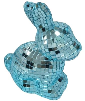 Trufolxiaz Tableau Verre Scintillant Bunnies Sculpture Party Table Decoration Réflexion Animal Modèle pour Table Table du Festival D'accent Home