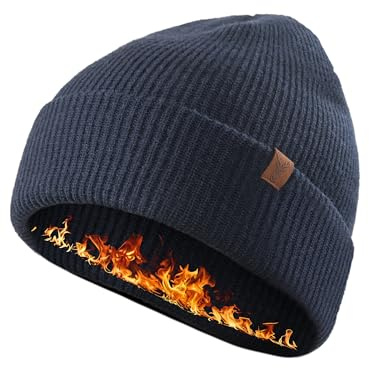 TRENDOUX Wintermütze Herren Damen Beanie: Merino Mütze mit Weicher Wolle, Doppellagige Strickmütze für Winterliche Wärme, Unisex Mütze mit Elastischem Stoff, Daily Sports Geschenk
