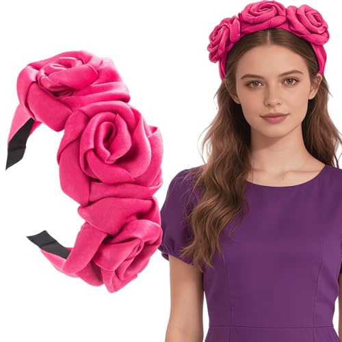 Floral Headbands for Women Hair Band Fashion Fabric Hairbands Cute Rose Head Band 534