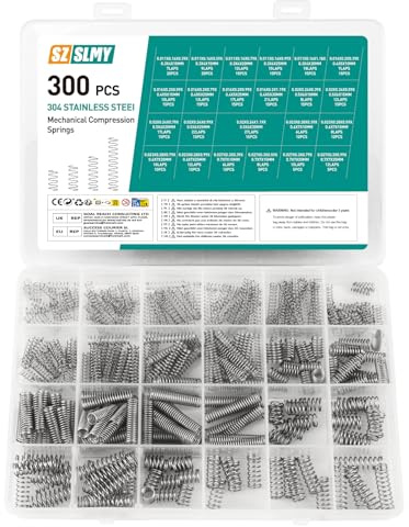 300 Stück Druckfedern Sortiment Kit, Zugfedern Sortiment, Edelstahl Druckfeder Set, Spiralfedern Metallfedern Set, Kleine Federn Set, Mechanische Druckfedern für DIY Home Auto Springs(23 Größen)