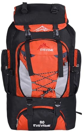 Generisch 2026 Outdoor Freizeit Sport Rucksack 80L Licht Radfahren Rucksack Nylon Reise Wandern Pack Unisex (Orange, 80)