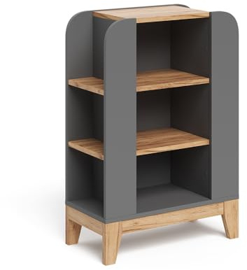 VitaliSpa Kinderregal Malia, Artisan/Grau, 60 x 88 cm | mit 9 fächern, mit höhenverstellbaren Einlegeböden und offenem Stauraum
