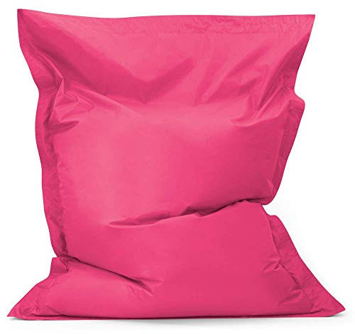 Bean Bag Bazaar Giant Bean Bag, Pink, Water Resistant Fabric, Outdoor Beanbag, Floor Cushion with Filling Included, 180cm x 140cm, Extra Wide Garden Chairs, Outdoor Seating, Garden, Patio