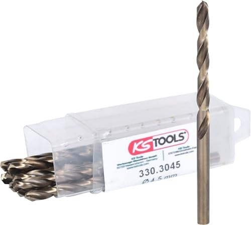 KS Tools 330.3045 Lot de 10 Forets HSS-CO au cobalt 4,5 mm