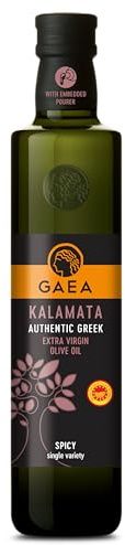 Gaea Kalamata Authentic Greek Extra Virgin Olive Oil 500ml – Cold Pressed EVOO from Kalamata Olives for Salads, Cooking, Dipping & Drizzling – Mediterranean Olive Oil - Single Pack 1 x 500ml