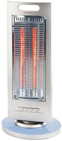Kooper 2401102 Stufa al Carbonio Marrakech, 1200 Watt, Bianco