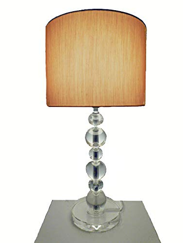 Dapo LED-Kristall-Tisch-Leuchte-Lampe VIRAG, H: 49 cm, inklusive LED-Leuchtmittel E27 1x 6W, Nachttisch-Fenster-Kommode-Fernseh-Leuchte-Lampe (klar-Gold, Virag 49 cm)