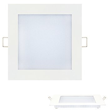 12 Watt Glas Design LED Panel Unterputz Einbauleuchte Einbaulampe Lichtpanel Deckenleuchte Deckenlampe Lampe Eckig 170x170 mm Tageslicht