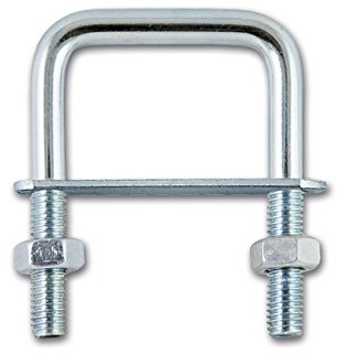Chapuis bfc1 Brides quadratisch mit Platin Befestigung Tube Stahl verzinkt M6, grau, 48 x 14 mm/31 mm, 2-teiliges Set