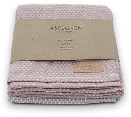 Geschirrtuch WAFFLE woodrose /off white 50 x 70 cm im 2 er Set aus 100%Baumwolle von Aspegren