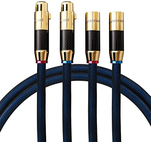 2px HiFi XLR Cable, 4.9FT/1.5M, Audio 3 Pin XLR Male to Female Microphone Signal Cable, Audiophile Balanced Interconnect Mic Cords