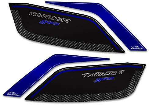 Resin Bike Adesivi Moto Compatibile con Yamaha Tracer 900 2018 2020. Protezione Paramani da Urti e Graffi. Coppia Adesivi 3D Resinati - Finitura Blu Metallizzato