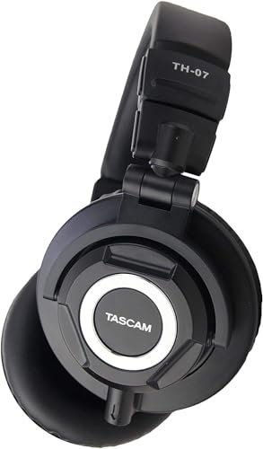 Tascam TH-07 HD-Studio-Monitor-Kopfhörer, Schwarz