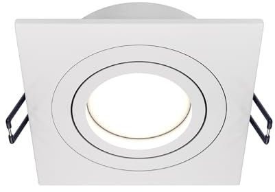 MAYTONI ATOM Einbaustrahler – Downlight GU10 – Flacher Deckenspot aus Aluminium – LED fähig, schwenkbar – Einbauleuchte für die Decke in Küche, Flur, Wohnzimmer - Weiß