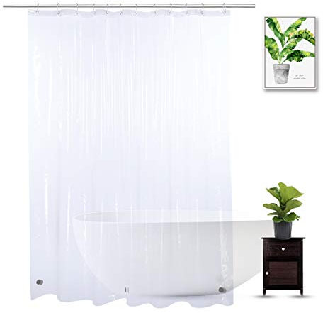 WellColor - Tenda da Doccia in Vinile, Resistente 70 W X 74 H Clear