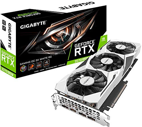 Gigabyte GeForce RTX 2070 Super GAMING OC WHITE 8G Graphics Cards, 3 X fan WINDFORCE, 8 GB 256 bit GDDR6, GV-N207SGAMINGOC WHITE-8GD