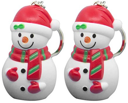 Amosfun Schlüsselanhänger, Schneemann-Puppe, beleuchteter Anhänger, Geschenk, Partyzubehör, Schlüsseldekoration für Kinder, Jugendliche, 2 Stück