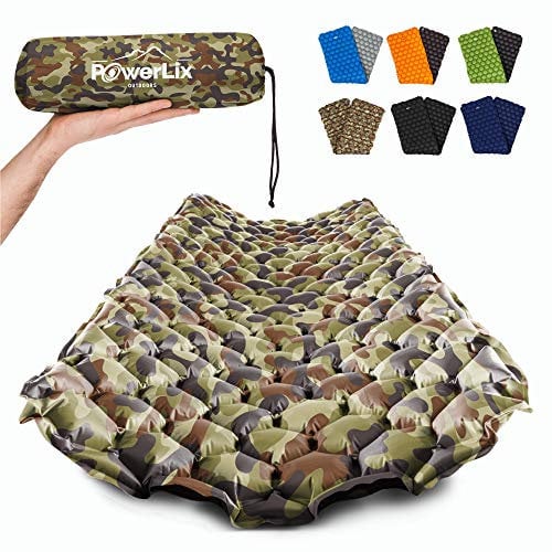 POWERLIX Isomatte Camping Outdoor Luftmatratze - Ultraleichte Aufblasbare Isomatte, kompakte und leichte für Outdoor, Camping,Rucksackreisen, Wandern - Aufblassack, Tragetasche, Reparaturset