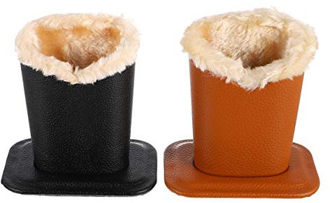 YARNOW 2 Pezzi Portaocchiali Foderato in Peluche Porta Occhiali in Pelle Pu Espositore Custodia Protettiva per Occhiali con Base per Comodini da Scrivania (Giallo Nero)
