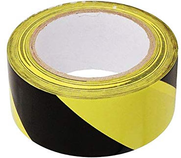 Dapetz ® Premium Black/Yellow Hazard Warning Tape - 50m x 50mm (2) - Adhesive Marking Barrier Tape - High Quality Roll Used for Lane Marking, Floor Marking, Safety Coding, Identifying and Sealing