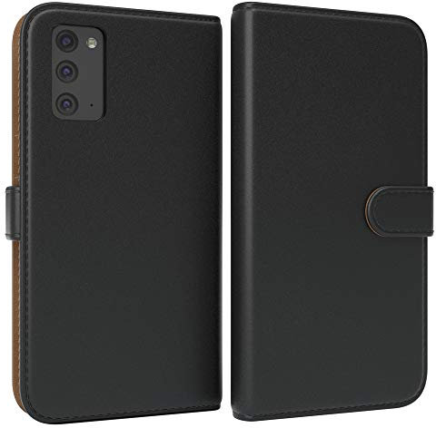 EAZY CASE Tasche kompatibel mit Samsung Galaxy Note 20 / Note 20 5G Schutzhülle mit Standfunktion Klapphülle im Bookstyle, Handytasche Handyhülle, Magnetverschluss und Kartenfach, Kunstleder, Schwarz