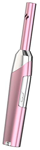 Navpeak Candle Lighter with Fuel Visible Windproof Straight Flame Blow Torch Lighter for Candle Kitchen Cooking Outdoor BBQ (BUTANE NOT INCLUDED) (Pink)