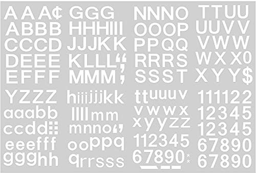 202 Stücke 4 Blätter Selbstklebendes Vinyl Buchstaben Nummern Kit, Briefkasten Nummern Aufkleber für Schilder, Fenster, Tür, Autos, Haus, Adressnummer (Weiß, 0,5 Zoll)