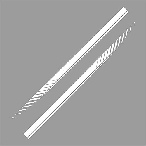 Sport Racing Streifen Grafik Aufkleber, Asudaro Auto Karosserie Seitenstreifen Vinyl Grafik Aufkleber Decals Streifen Racing Dekor DIY Seitenschweller Auto Aufkleber Gestreifter Autoaufkleber,Weiß