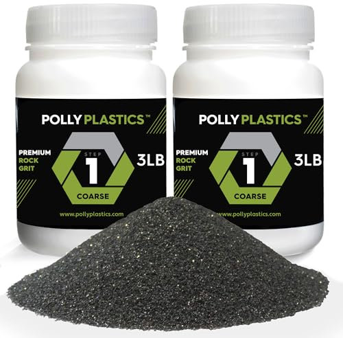 Polly Plastics Rock Tumbler Media Grit Refill, Coarse 60/90 Silicon Carbide Grit, Stage 1 for Tumbling Stones (2 Pack) (6 lbs.)