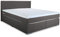 Mivano Simba Boxspringbett/Komfortables Bett mit Durchgehender Matratze (H3) und Topper, Flachgewebe, Grau, Liegefläche 180 x 200 cm