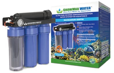 Maxquarium 000 PPM - Osmosis Inversa + Des-Ionizador. Para uso en hidroponía y acuaponía Produce hasta 500 L/d - ¡Sin esperas, produce hasta 20 L/h de agua ULTRA PURA!. GrowMax Water.