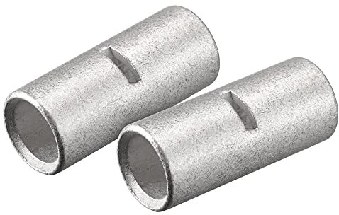 sourcing map Non-Insulated Butt Crimp Terminals 1/0 AWG for Electrical Wire Splice DIY, Pack of 2