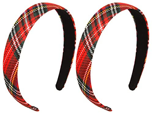 AOVNA 2 Stück Schottenkaro-Stirnband, Haarband, Damen und Mädchen, Zubehör