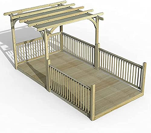 Forest Garden Ultima Pergola and Decking kit 4 x Balustrade 4 x Posts with Canopy