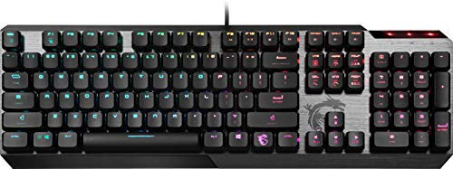 MSI Vigor GK50 Low Profile Teclado Mecánico Gaming (Layout ES)- Switches Kailh Choc White Low Profile (Clicky), Teclas Ergonómicas, Base Antideslizante, RGB Mystic Light Per-Key, USB 2.0 - Full Sized