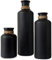 OCEST Kleine Vasen für Tischdeko, Schwarz Deko Vasen Set of 3, Keramik Vase für Pampasgras, Mini Boho Vase für Heim Wohnzimmer-Mittelstücke Kaminsims Eingangs Schlafzimmer Hochzeits Flur Deko