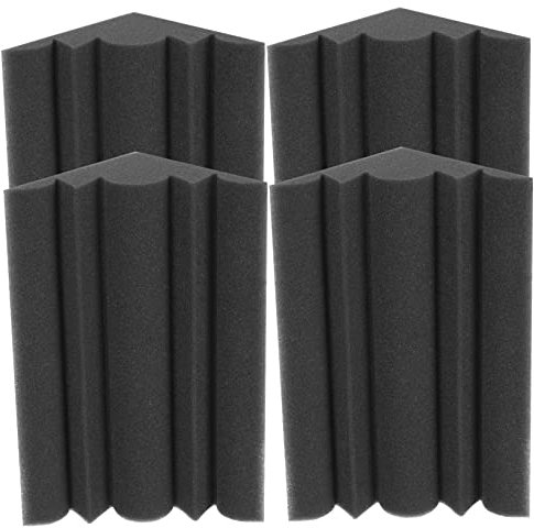 Warmhm 4 Stück Akustikschaum Schallschutzplatten 12x12x24cm Keilförmiger Absorber Aus Hochdichtem Schwer Entflammbarem Schaumstoff in Schwarz Für Heimkino Studio Und Büro