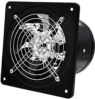 JSIXASO Rohrventilator Ventilateur Axial d'extraction Abluftventilator Zuluft und Abluft aus Metall 150mm Schwarz