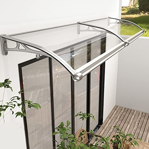 Pensiline Tettoie per Porte Balcone Esterno Trasparenti,per Finestre Pensilina Copertura Copriporta for Impermeabile Tettoia Riparo Antipioggia da Giardino (100X150cm/39inX59in,100cm)