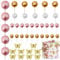 LARDUX 45 PCS Ball Cake Toppers - Butterfly Cake Decorations DIY Mini Balloon Cupcake Insert for Girl Kids Women Birthday Party Baby Shower Wedding- Rose Gold
