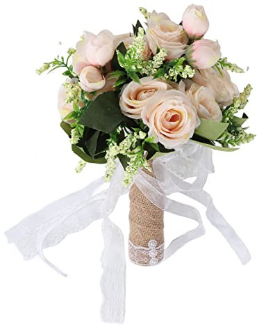 Acouto Bouquet Sposa Elegante Moderno Cream [Champagne] Bouquet Decorativo Realistico per Fotografia Matrimonio