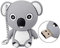 Ulticool - Koala Bär 32 GB - USB Flash Pen Drive - Memory Stick Daten Aufbewahrung - Speicherstick - Grau